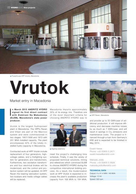 In March 2012 ANDRITZ HYDRO - ANDRITZ Vertical volute pumps