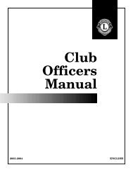 Club Officers Manual - Fond du Lac Evening Lions, Wisconsin