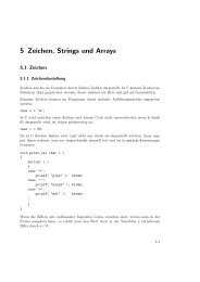 Kapitel 5: Zeichen, Strings und Arrays