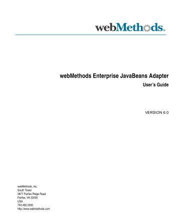 webMethods EJB Adapter Users Guide - Software AG Documentation