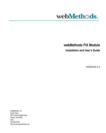 webMethods FIX Module Installation and User's Guide