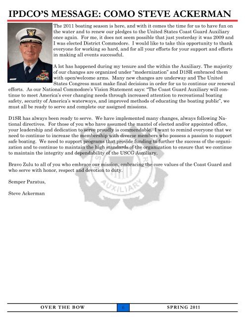 First and Foremost - US Coast Guard Auxiliary, First District ...