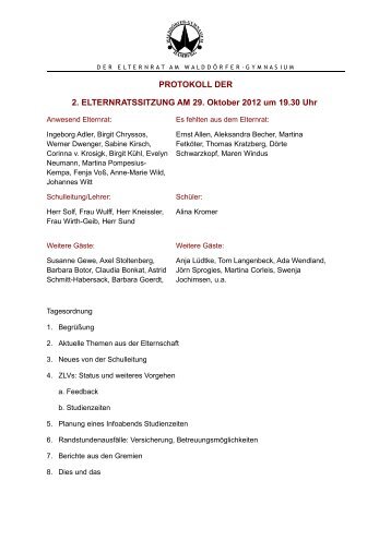 2012-10-29 ER-Sitzung Protokoll.pdf - Walddörfer Gymnasium