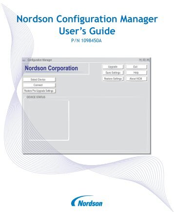 NCM Software Manual - Nordson eManuals! - Nordson Corporation