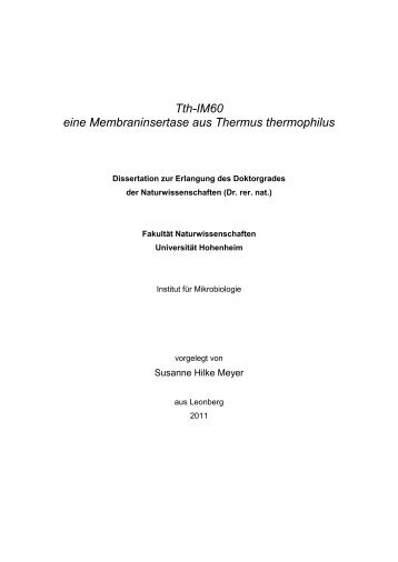 Institut für Mikrobiologie und Molekularbiologie - Uni Hohenheim ...