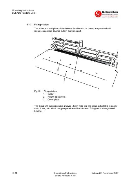 Operating Instructions, complete - W. Gantenbein GmbH