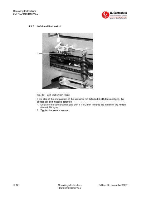 Operating Instructions, complete - W. Gantenbein GmbH