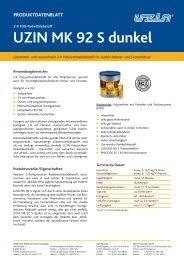 Produktdatenblattes - Uzin Utz AG