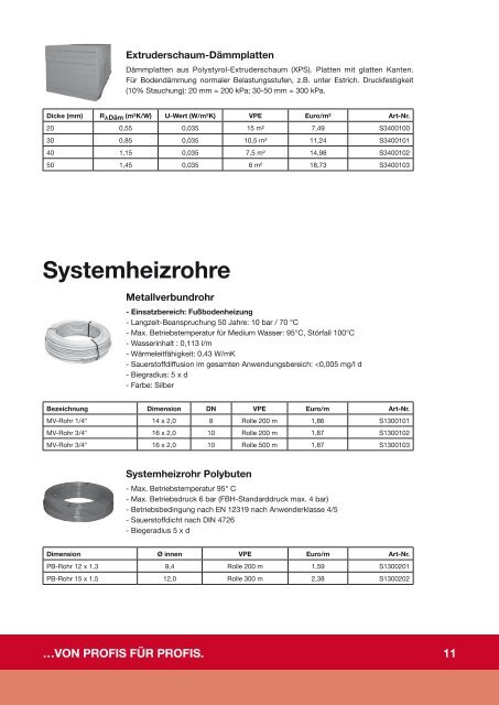 Bruttopreisliste Fussbodenheizung 2012 - Steil Systemtechnik GmbH