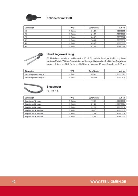 Bruttopreisliste Fussbodenheizung 2012 - Steil Systemtechnik GmbH