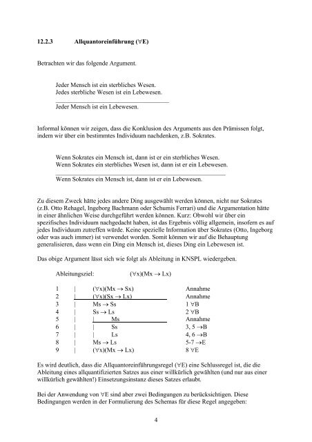 12. PRÄDIKATENLOGIK: NATÜRLICHES SCHLIESSEN 12.1 ...