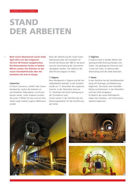 Info-Broschüre «flachbahn - Uri 1/2012 - Alptransit Gotthard AG