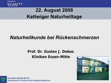 Vortrag Prof. Dr. Dobos - Natur und Medizin e.V.