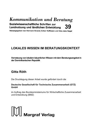 LOKALES WISSEN IM BERATUNGSKONTEXT Gitta Röth