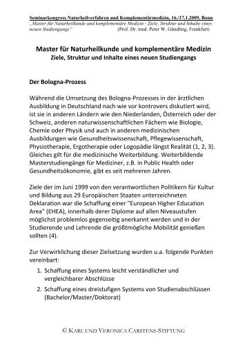 Master für Naturheilkunde und komplementäre Medizin - Karl und ...