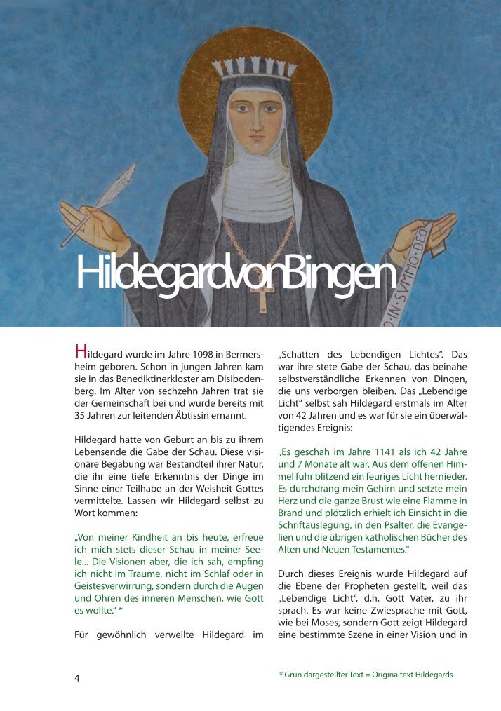 Steckbrief Hildegard Von Bingen Hildegards Magazines