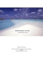 RESPONSIBLE LUXURY - Six Senses Resorts & Spas