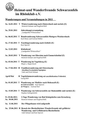 Heimat-und Wanderfreunde Schwarzenfels im Rhönklub e.V.