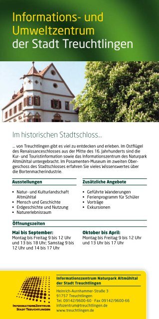 Natur & Geschichte erleben - Stadt Treuchtlingen