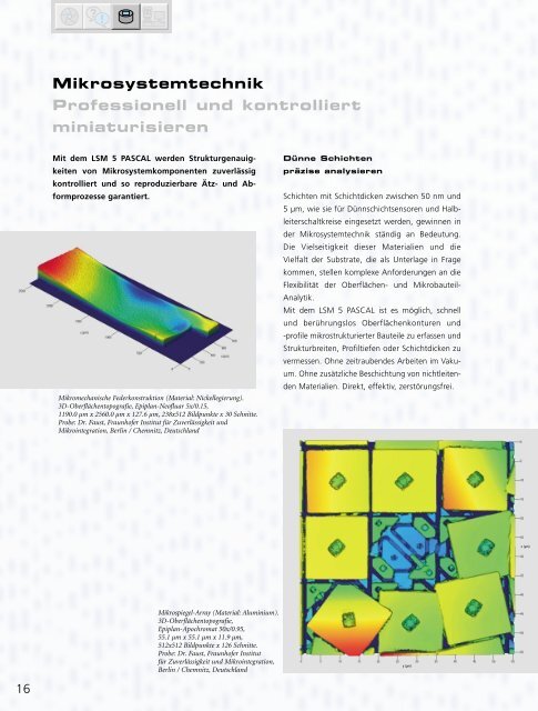 Auflösung und Arbeitsbereich - Carl Zeiss