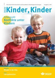 Schwerpunkt Konflikte unter Kindern - DGUV Kinder, Kinder