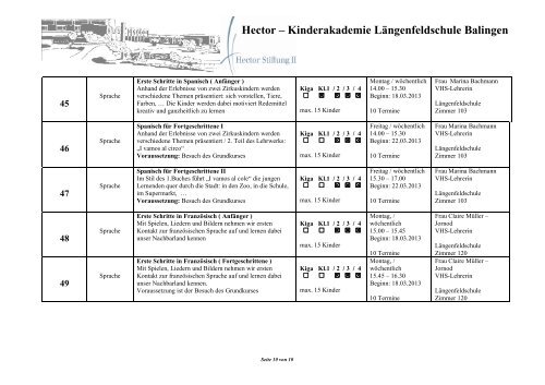 Hector – Kinderakademie Längenfeldschule Balingen