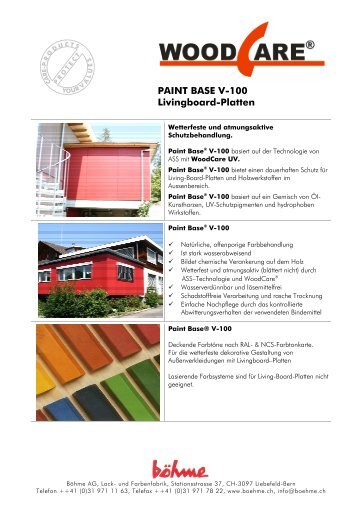 PAINT BASE V-100 Livingboard-Platten - Boehme