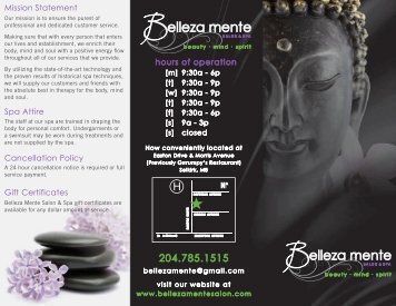204.785 - Belleza Mente Salon & Spa, Selkirk