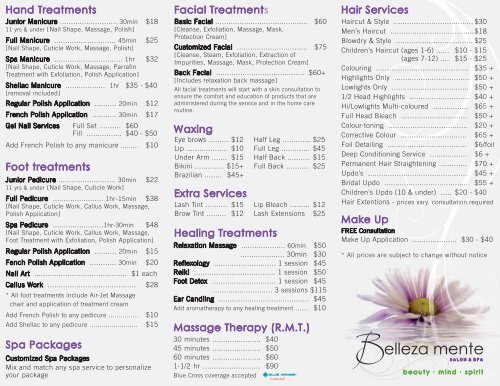 204.785 - Belleza Mente Salon & Spa, Selkirk