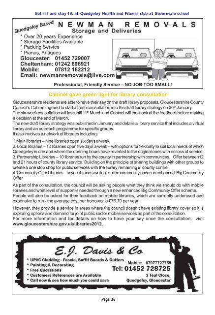 Quedgeley News March 2012 Issue Number 189