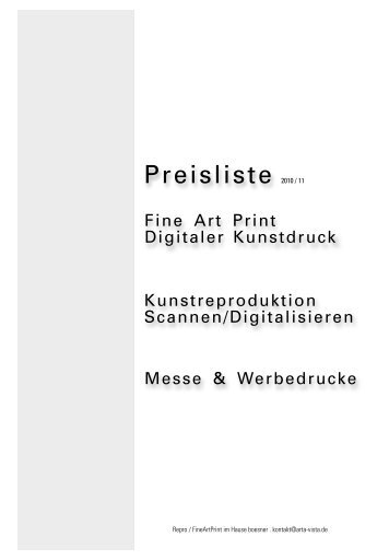 Preisliste FineArtPrint (313 KB) in Ihren Browser - Boesner