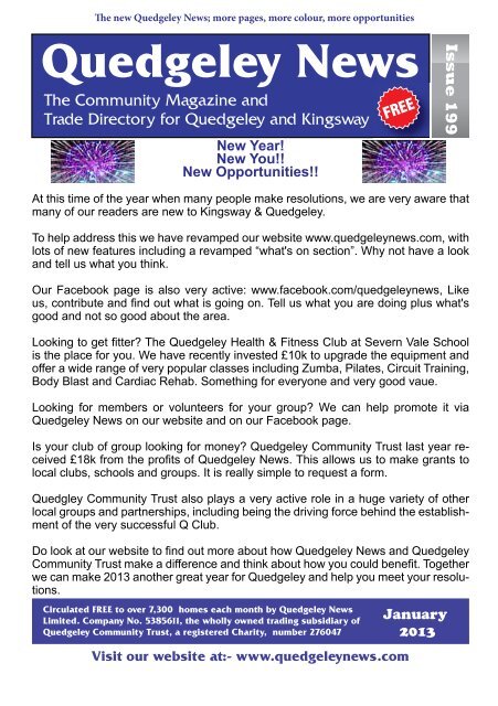 Issue 199 – January 2013 - Quedgeley News