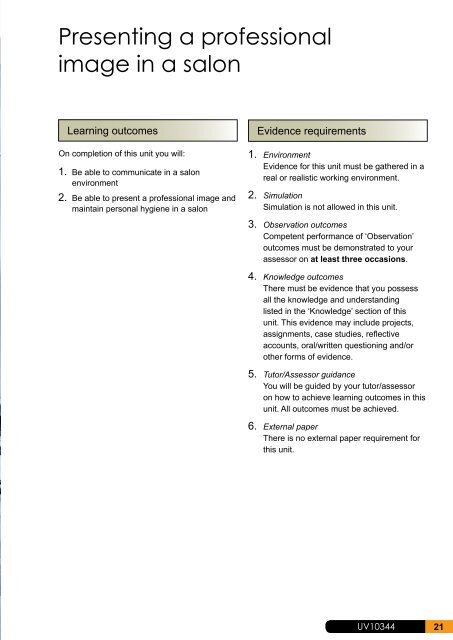 VTCT Level 1 Award in an Introduction to the Hair and Beauty Sector ...