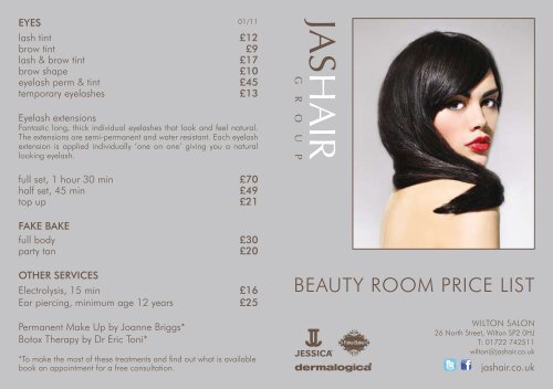 our beauty prices - Jas Hair