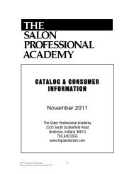 catalog & consumer information - The Salon Professional Academy