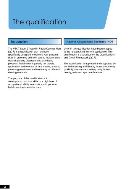 VTCT Level 2 Award in Facial Care for Men (QCF)