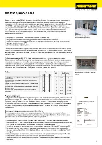 AMS 2750 D, NADCAP, CQI-9 - Nabertherm