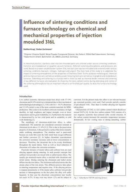 Influence of sintering conditions and furnace ... - Polymim.com