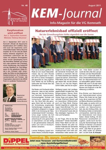 Naturerlebnisbad offiziell eröffnet - Stadt Kemnath