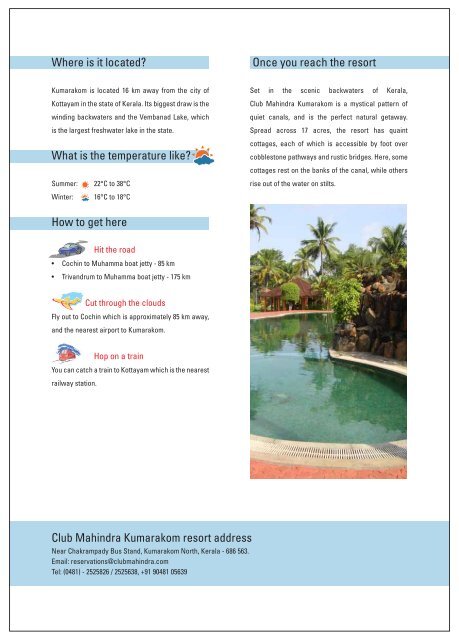 Resort Fact Sheet - Club Mahindra