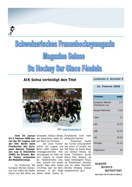 LKC-Saison 2007 / 2008 - Fraueneishockey in Deutschland