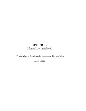 IPBRICK Manual de Instalaç˜ao