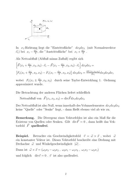 Divergenz und Rotation von Vektorfeldern