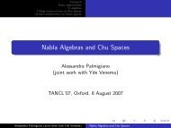 Nabla Algebras and Chu Spaces