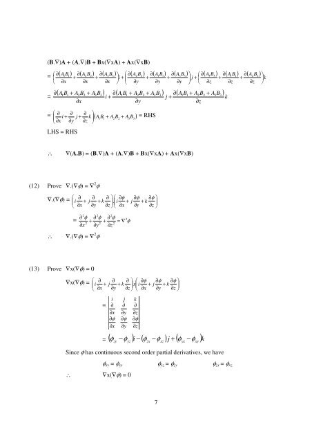 Formulae involving ∇ Vector Identities with Proofs: Nabla Formulae ...