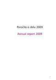 Poro~ilo o delu 2009 Annual report 2009