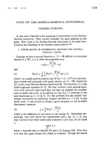 NOTE ON THE MODICA-MORTOLA FUNCTIONAL defined on a ...