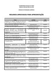 RESUMOS APROVADOS PARA APRESENTAÇÃO - UEG.