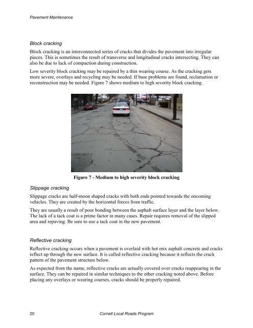 Pavement Maintenance - Cornell Local Roads Program - Cornell ...