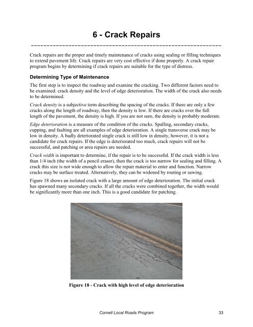 Pavement Maintenance - Cornell Local Roads Program - Cornell ...